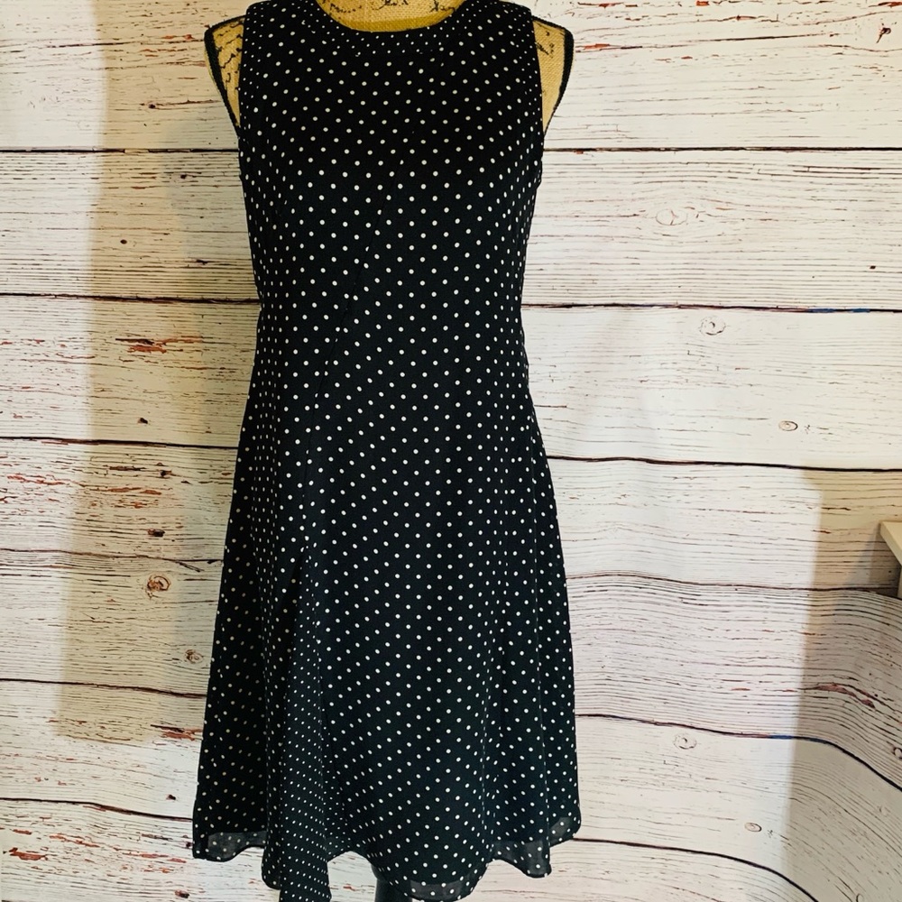 Ann Taylor elegant dot flare dress size 6 NWT